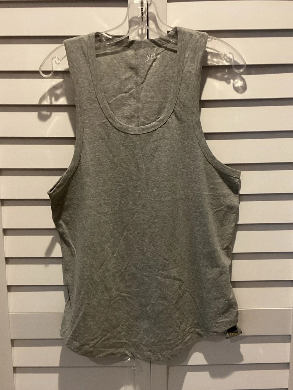 J. Crew Heather Grey Scoop Neck Tank in a Cotton/ Polyester blend.